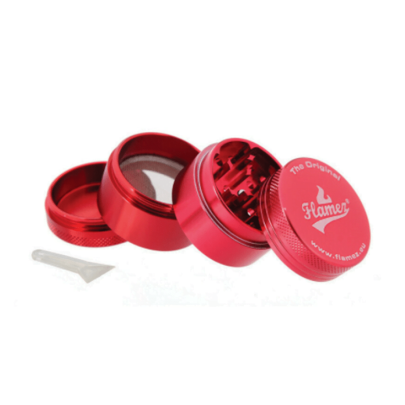 Flamez Grinder 40mm (Rosso) - Un grinder rosso da 40 mm di Flamez per tritare le tue erbe con facilità. Scopri la funzionalità del Flamez Grinder.