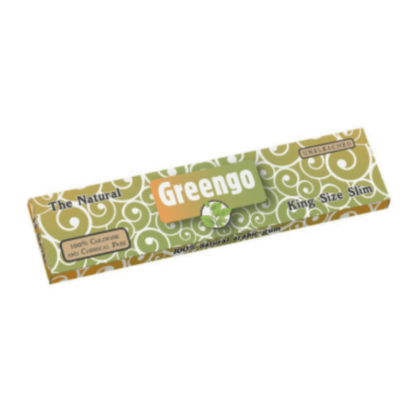 Greengo King Size Slim - Scegli un'esperienza di fumo ecologica con le cartine Greengo King Size Slim. Realizzate con carta non sbiancata per una scelta sostenibile e naturale.