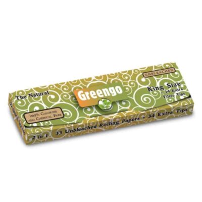 Greengo King Size Regular Cartine - Goditi un'esperienza di fumo naturale e sostenibile con le cartine Greengo King Size Regular. Realizzate con carta non sbiancata per fumatori consapevoli.