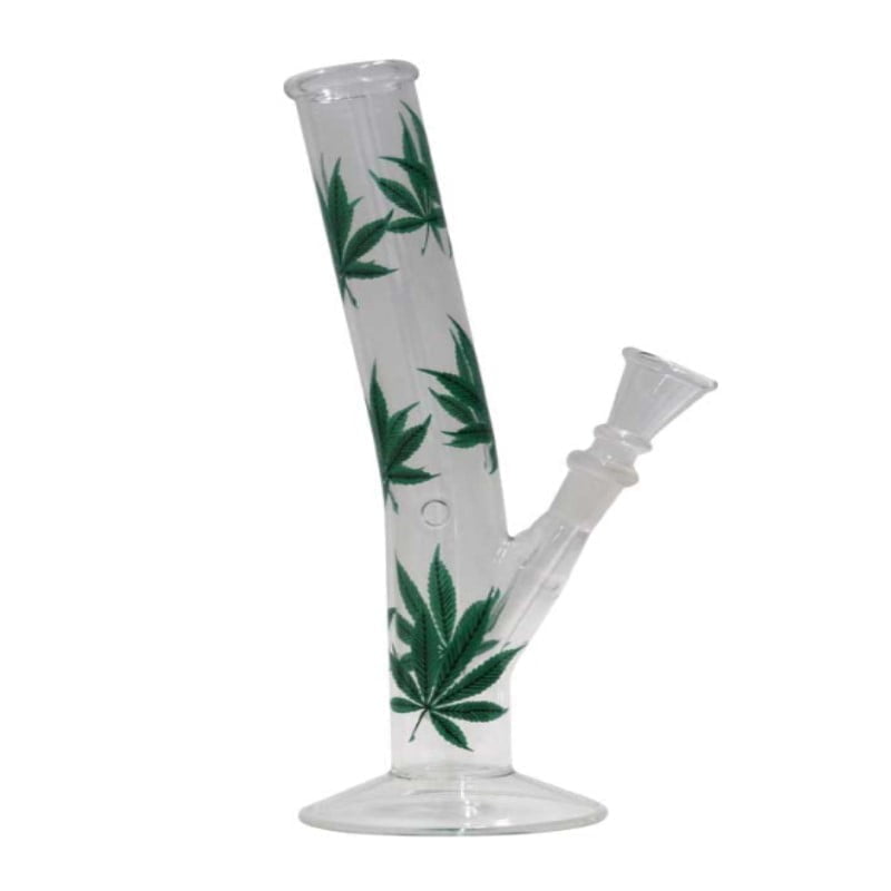 Multi Weed Leaf Glass Bong: Goditi le tue sessioni di fumo con questo colorato bong in vetro decorato con più foglie di cannabis. Un'aggiunta elegante e funzionale alla tua attrezzatura da fumo.