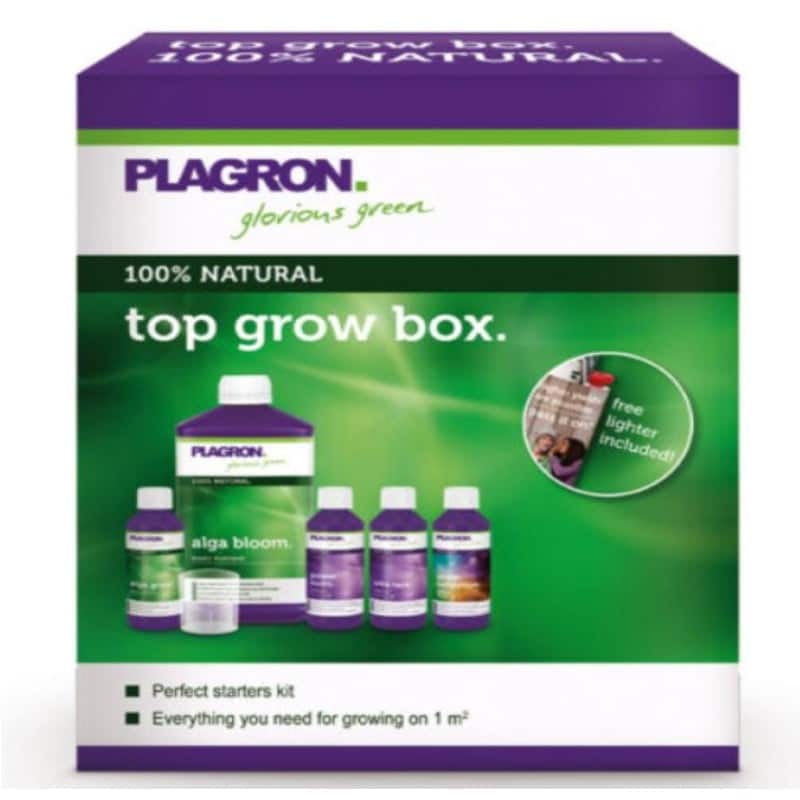 Top Grow Box 100% Naturale di Plagron: Set completo di nutrienti naturali per piante sane e fiorenti.