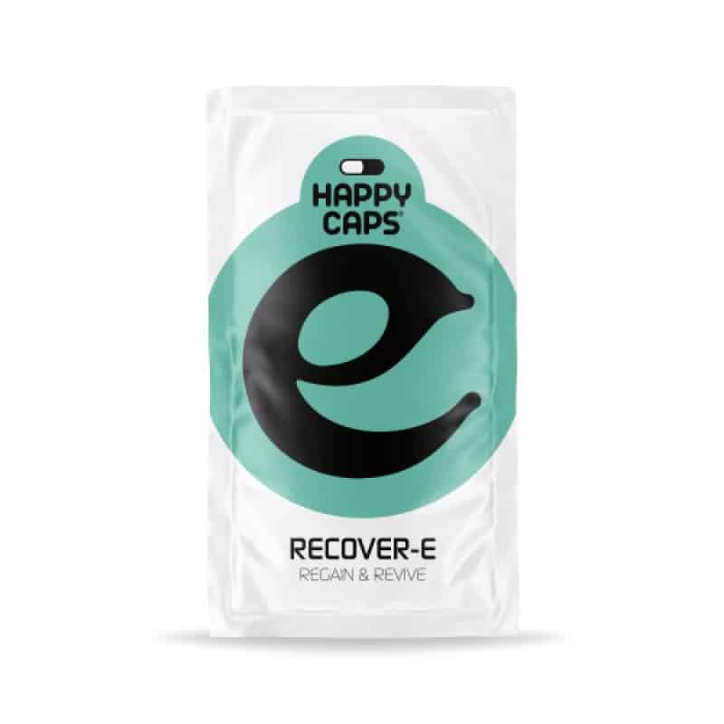 Recover-E di Happy Caps - Supporta il tuo recupero dopo una serata fuori con le capsule Recover-E. Una miscela naturale per ripristinare il tuo benessere e i tuoi livelli di energia.