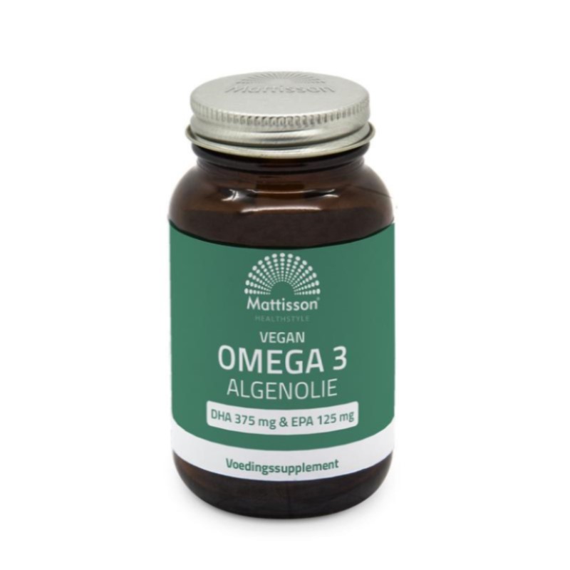 Olio di Alga Omega 3 Vegano di Mattisson confezione da 60 capsule.